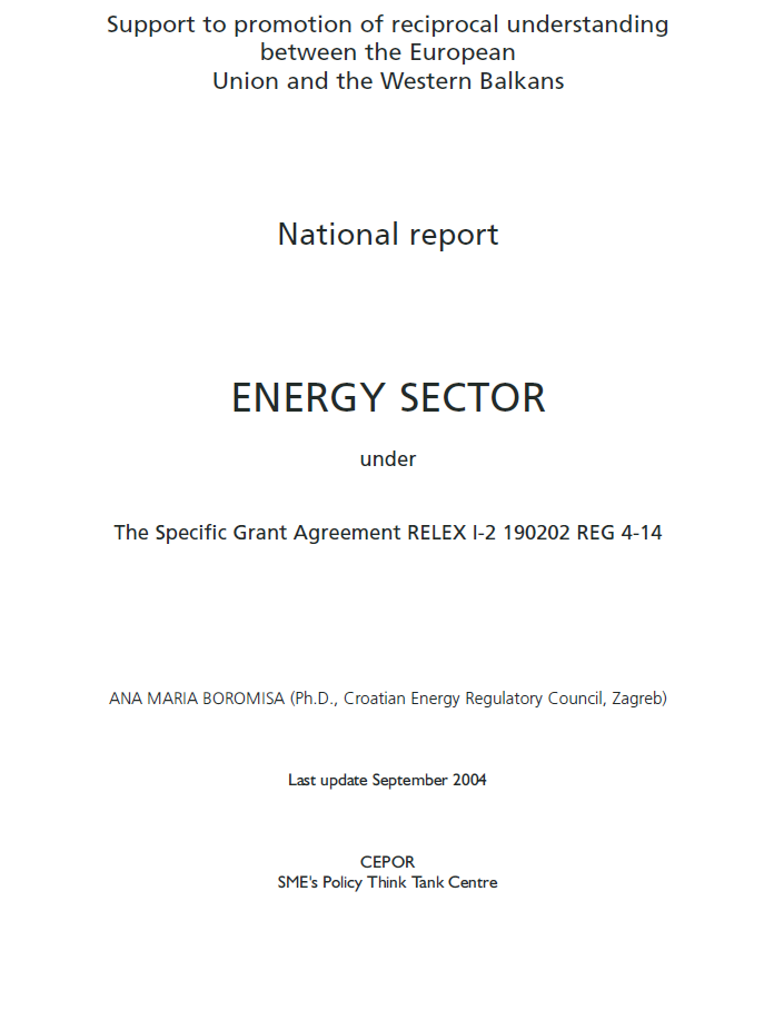 Energy sector: national report