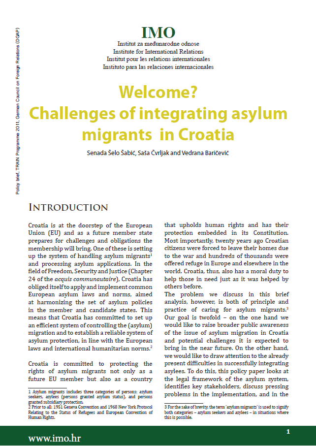 Welcome? Challenges of integrating asylum migrants in Croatia