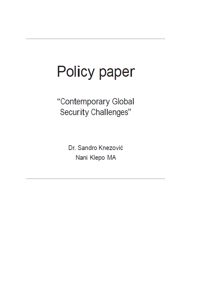 The policy paper “Contemporary Global Security Challenges”