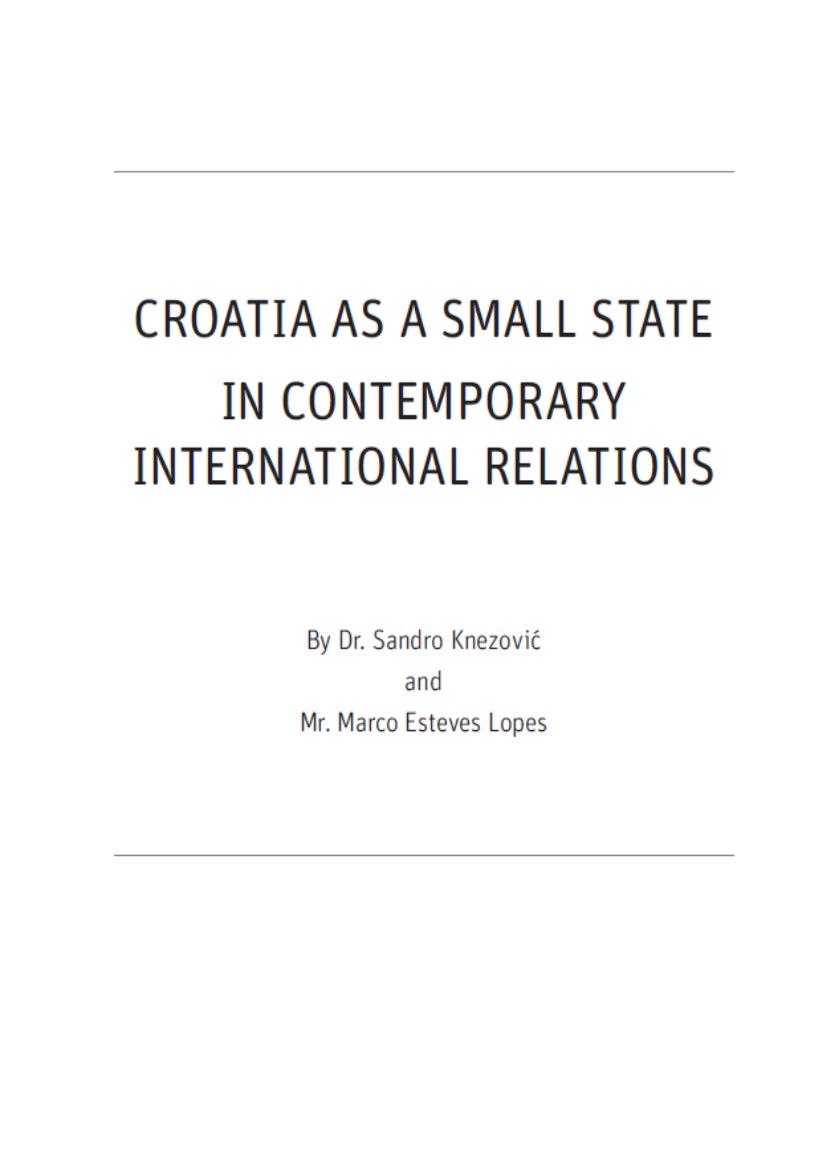 Studija “Croatia as a small state in contemporary international relations”