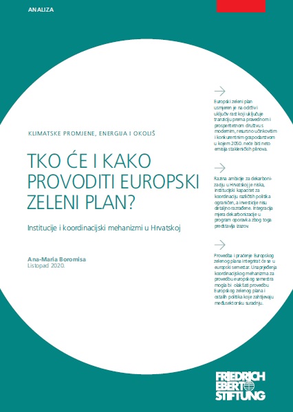 Analiza “Tko će i kako provoditi Europski zeleni plan? Institucije i koordinacijski mehanizmi u Hrvatskoj”