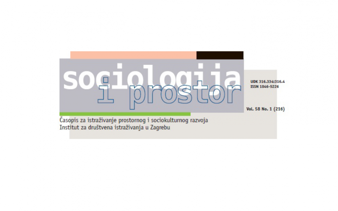 Jaka Primorac objavila rad u časopisu ‘Sociologija i prostor’ referiranom u SCOPUS bazi