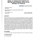 Znanstveni članak "Model of Associated Hospitality: Diffuse and Integral Hotel in the Republic of Croatia"
