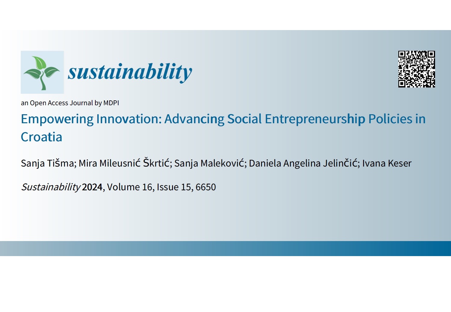 IRMO researchers published a co-authored article in the journal Sustainability