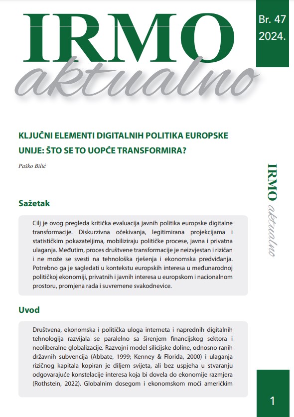 IRMO aktualno „Ključni elementi digitalnih politika Europske unije: što se to uopće transformira?“