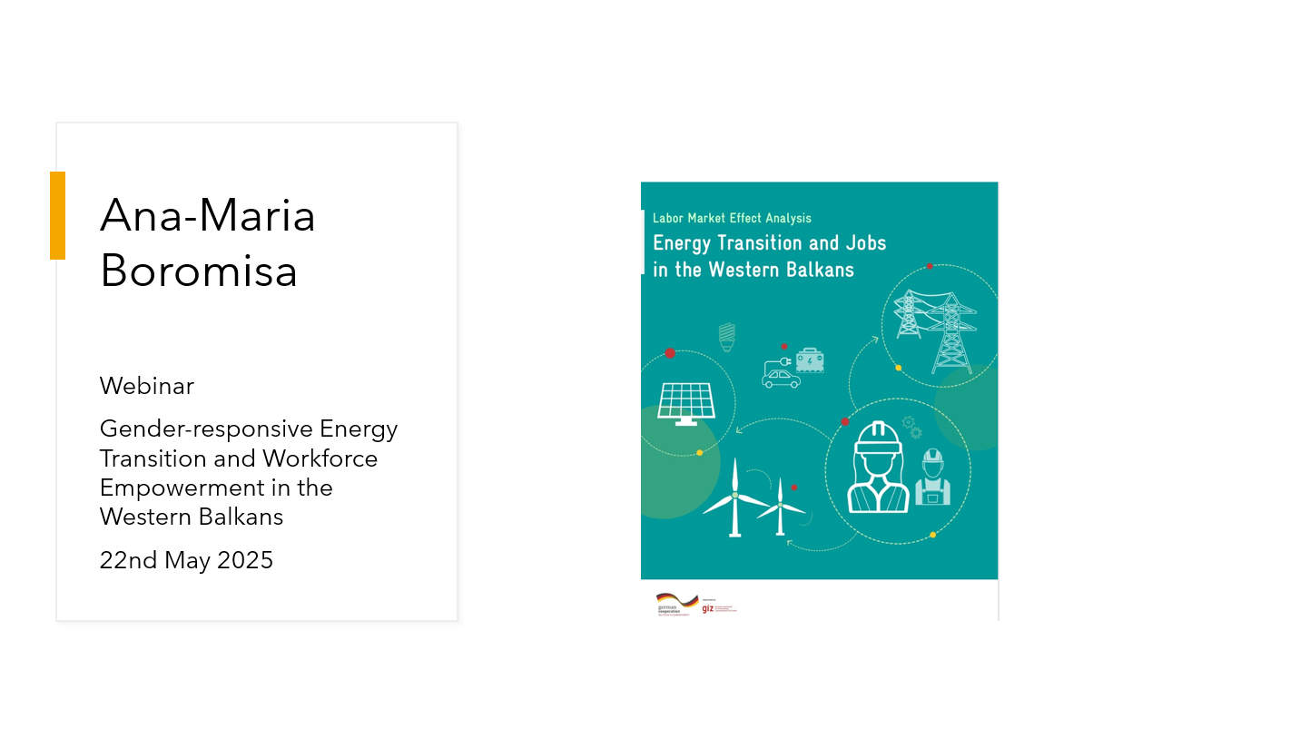 GIZ webinar: “Gender-sensitive energy transition and workforce empowerment in the Western Balkans”