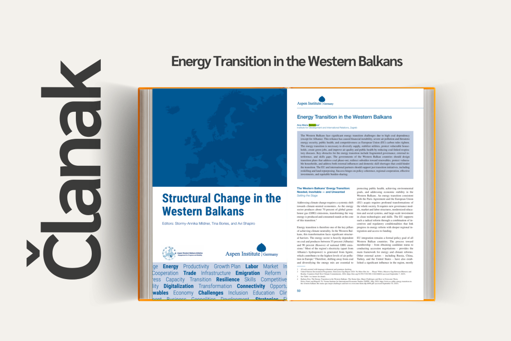 Članak „Energy Transition in the Western Balkans“ 