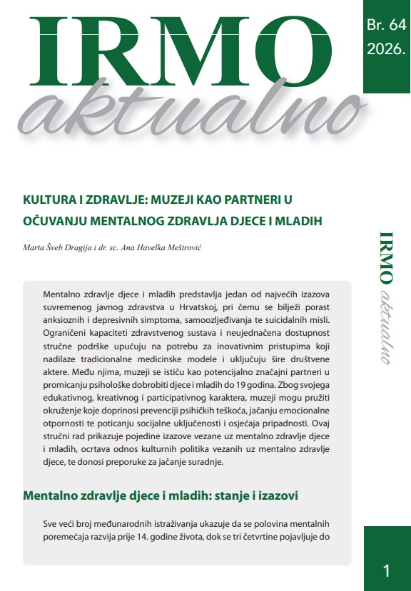 IRMO aktualno „Kultura i zdravlje: muzeji kao partneri u očuvanju mentalnog zdravlja djece i mladih„