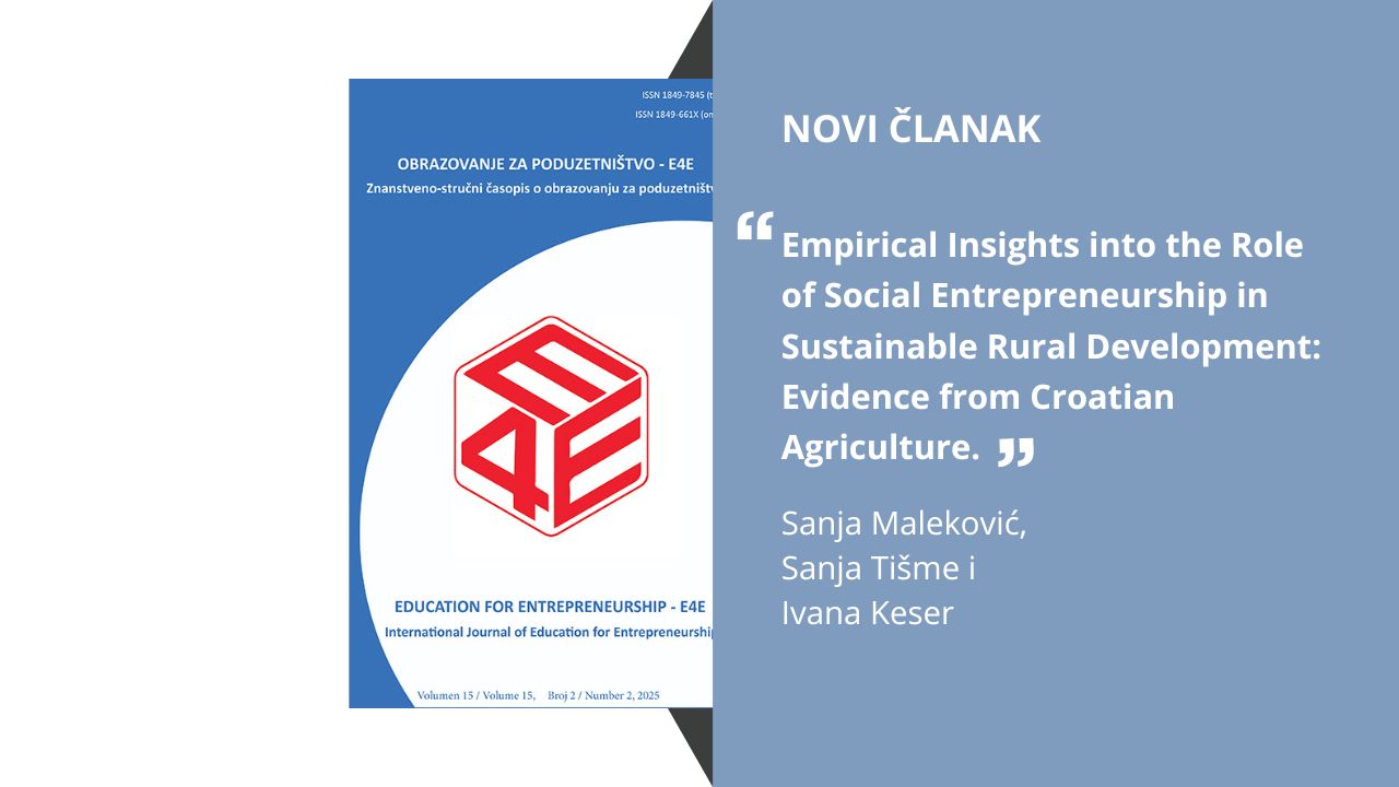 Paper on social entrepreneurship and sustainable rural development in Croatia published