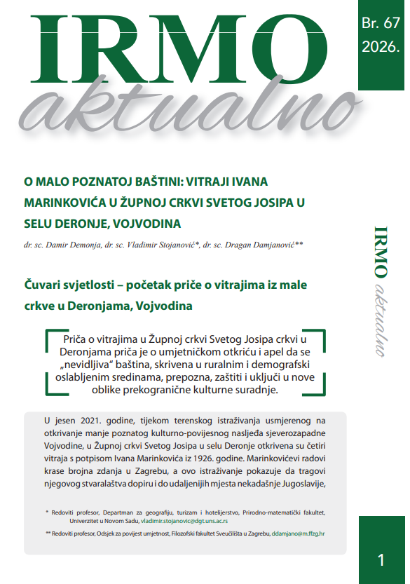 IRMO aktualno “On Little-Known Heritage: The Stained Glass Windows of Ivan Marinković in the Parish Church of Saint Joseph in the Village of Deronje, Vojvodina”