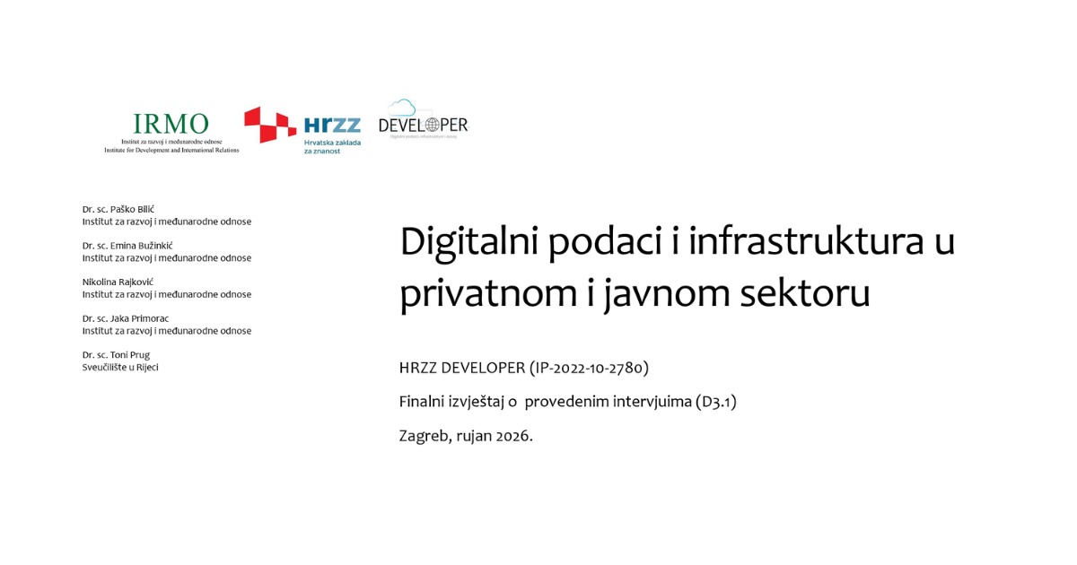 Objavljen finalni izvještaj o provedenim intervjuima na projektu DEVELOPER
